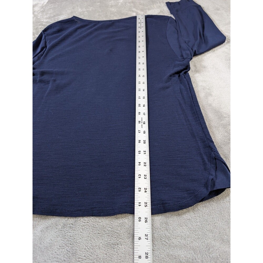 Lauren Ralph Lauren Top Women's XL Blue Shoulder Zip 3/4 Sleeve Knit - Picture 7 of 8